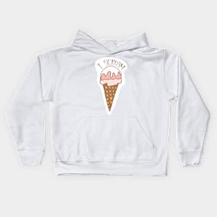 I scream Ice Cream Pun Art Kids Hoodie